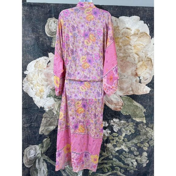 New Free People X Spell Hibiscus Lane Maxi Kimono M/L - Picture 6 of 7